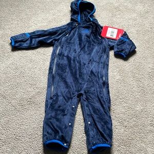 NWT The North Face infant 6-12m blue one piece with fold overs